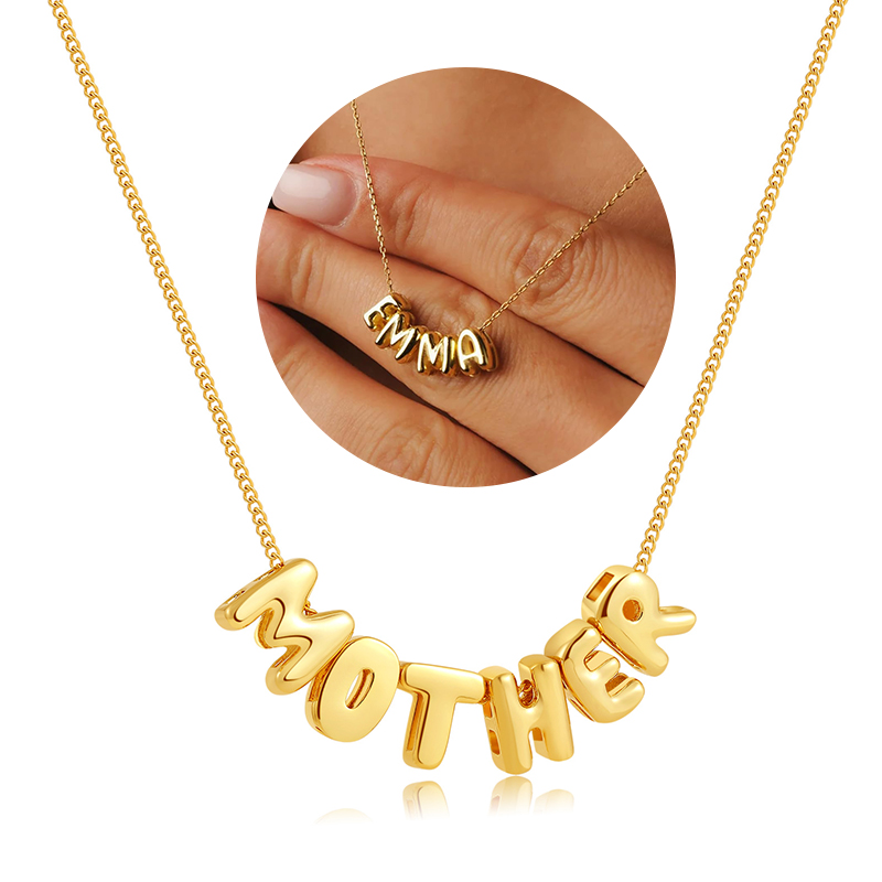 3D Printing Jewellery - Collares con Letras de Burbuja Personalizadas,