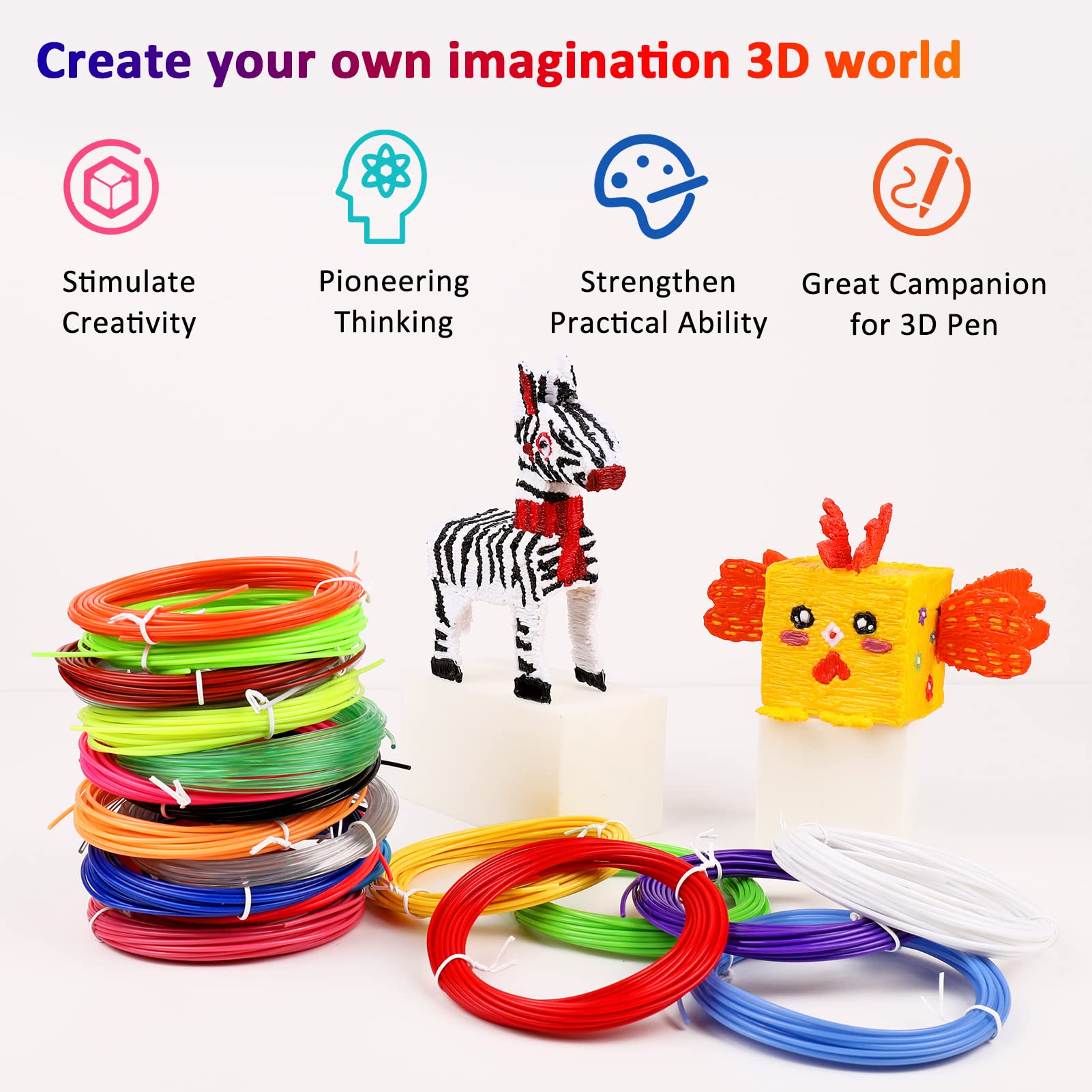 Filamento PLA de 40/32/30 colo - 3D Printing Pen For Kids reseña y precio