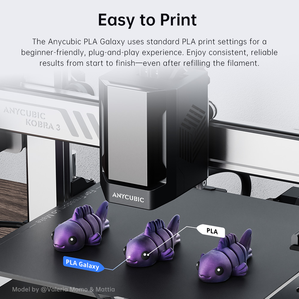 Filamento ANYCUBIC PLA Galaxy, - 3D Printing Fdm reseña y precio