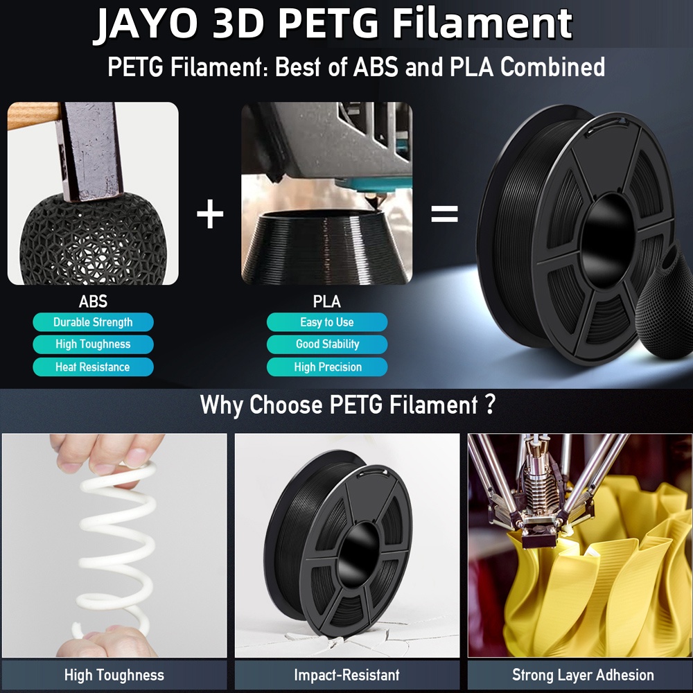 JAYO 5 Rollos de Filamento PLA - 3D Printing Fdm reseña y precio