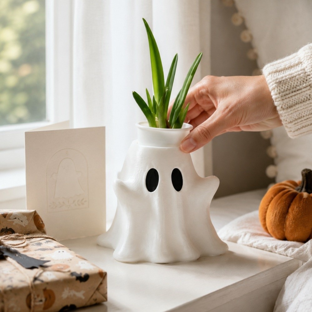 Jarrón Fantasma Blanco Impreso - 3D Printing Cafe reseña y precio
