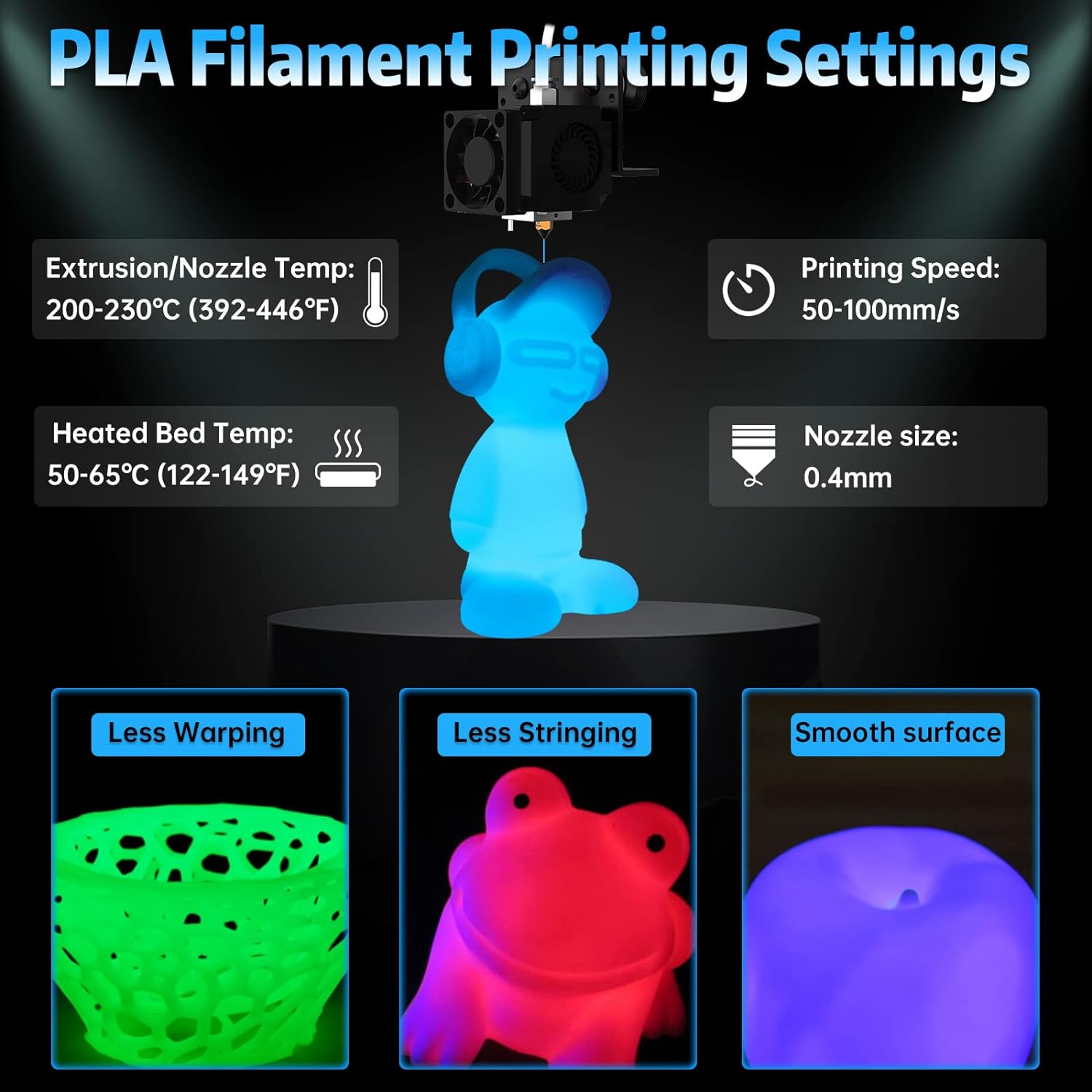 Filamento PLA que brilla en la - 3D Printing Fdm reseña y precio