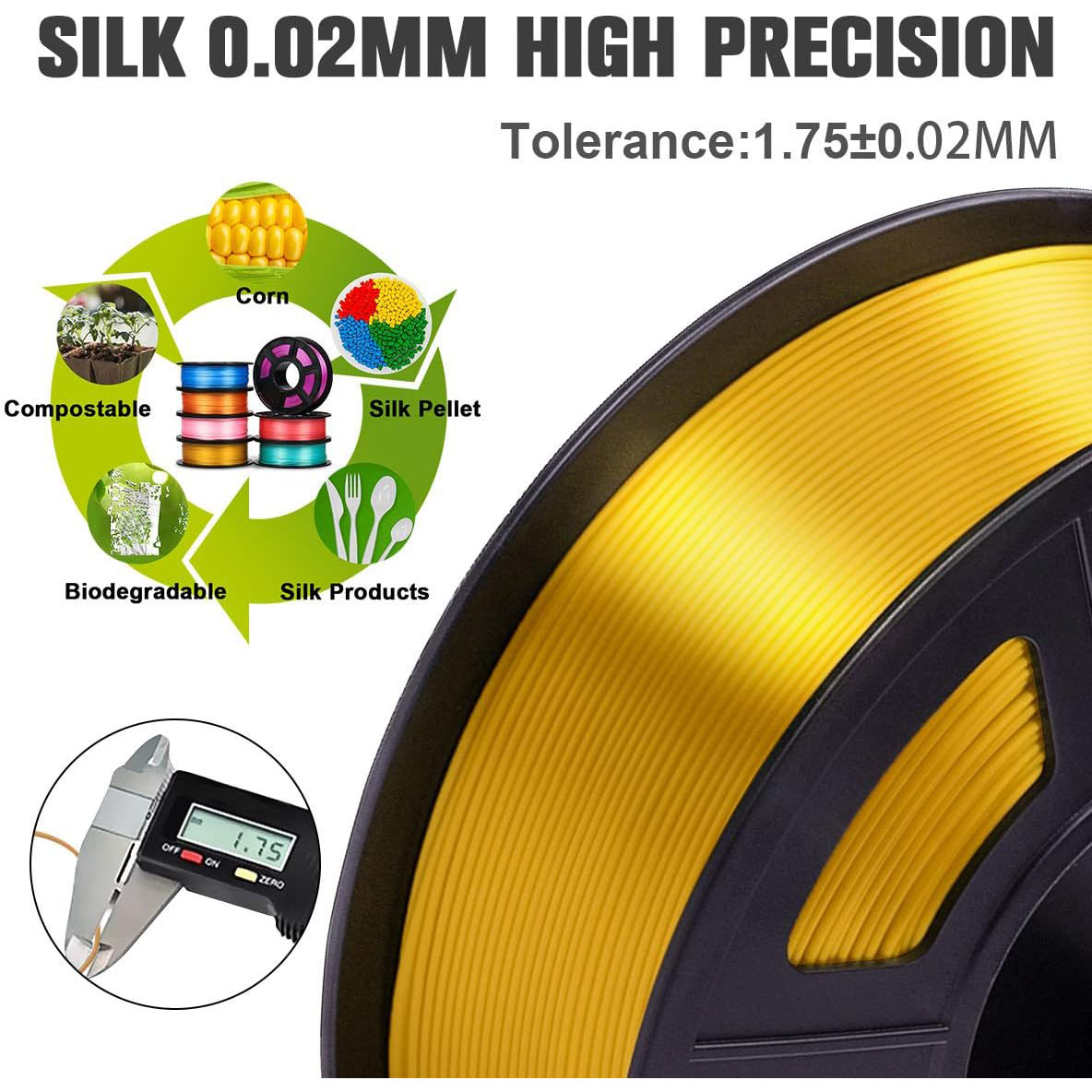 Filamento PLA Silk Gold para I - 3D Printing Fdm reseña y precio